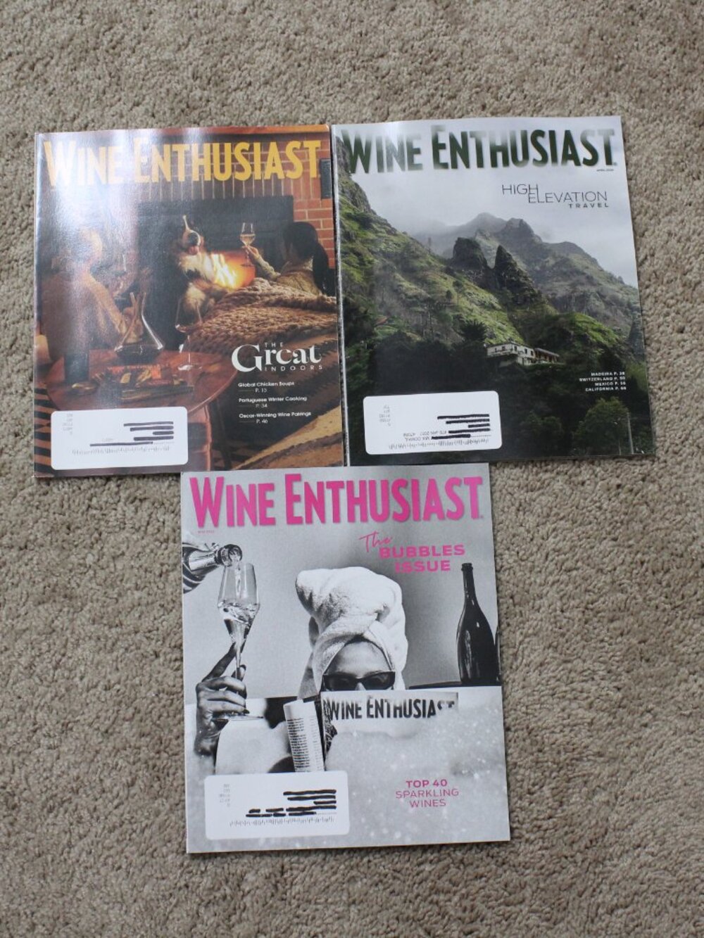 WINE ENTHUSIAST Magazine Lot of 3 Winter to May 2026 Issues for Collectors